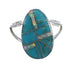 Turquoise Opal Inlay Sterling Silver Ring Size 5-1/4 RX57552